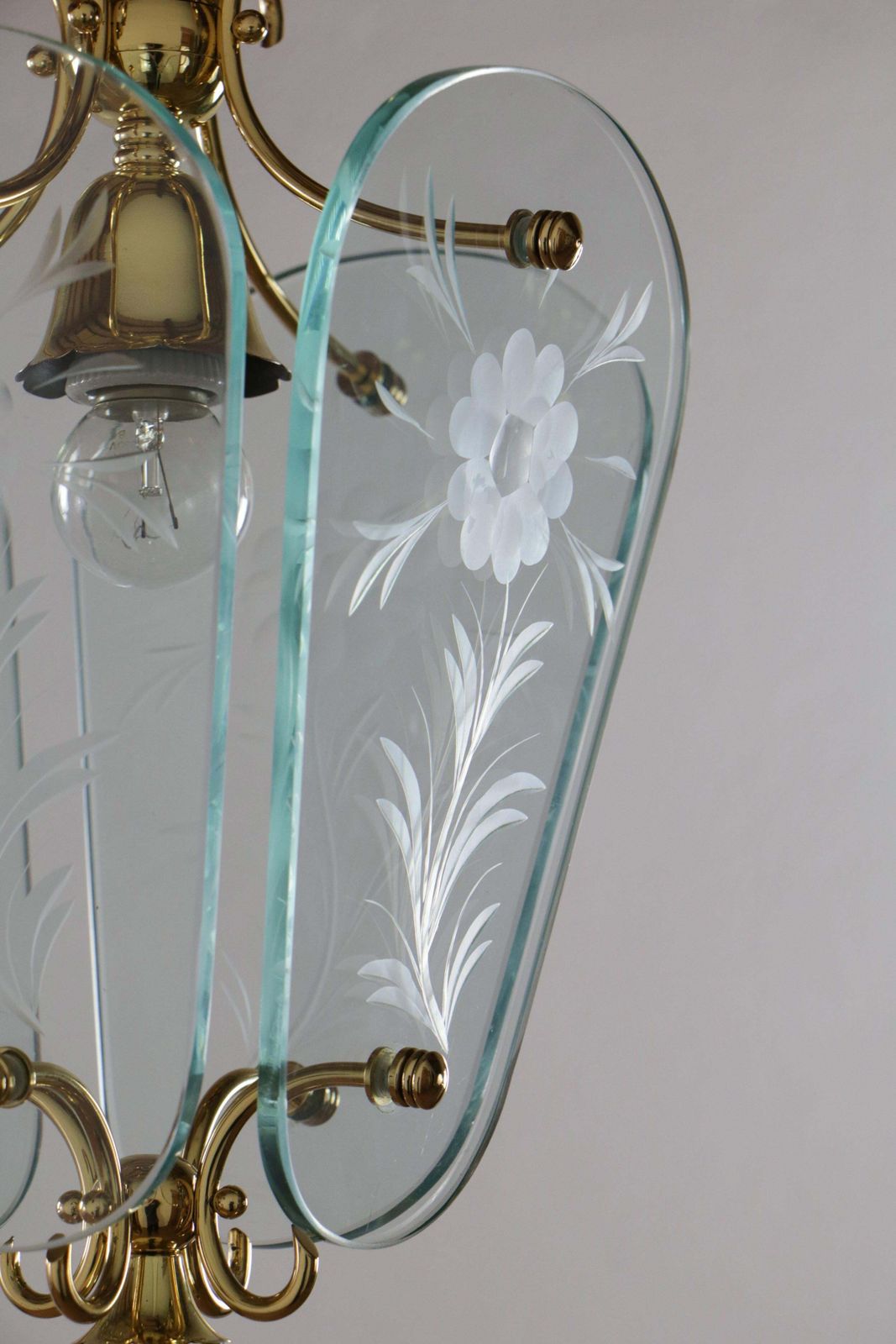 Italian Mid Century Lantern Or Pendant Lamp Attributed To Luigi Brusotti, 1940s photo buy