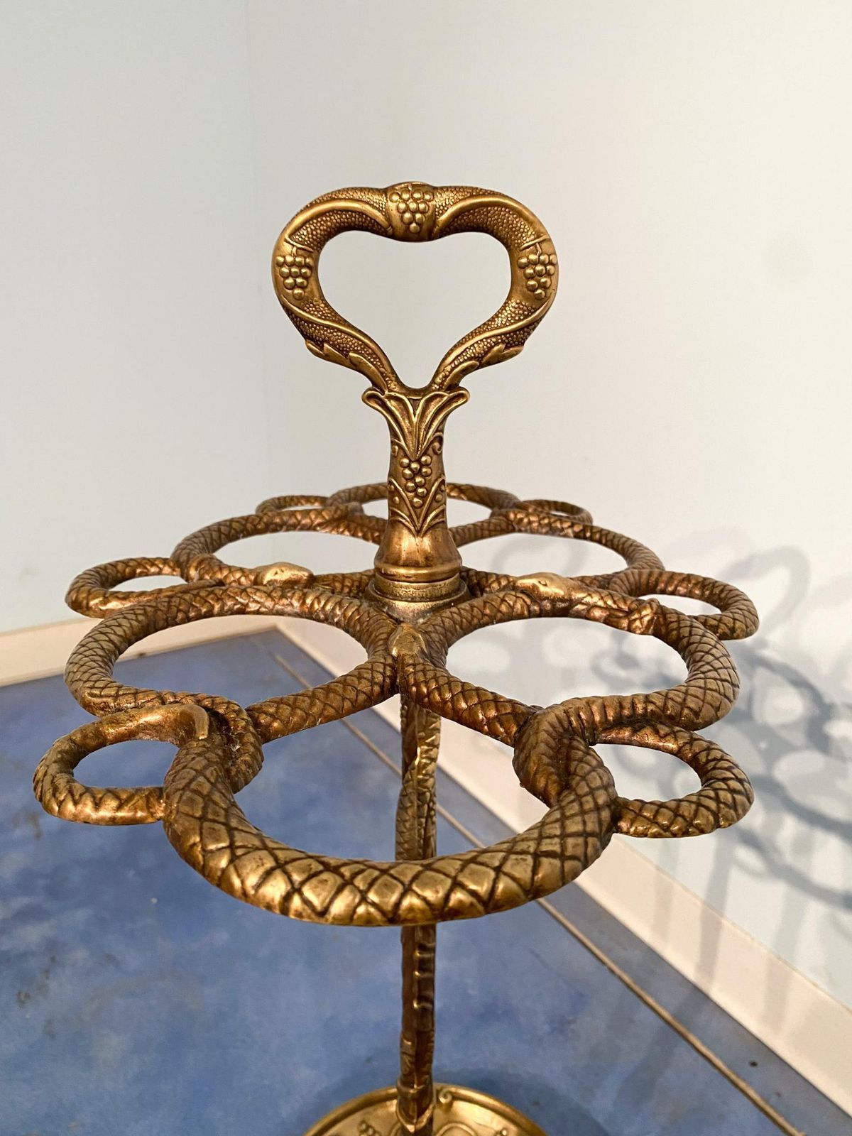 Italian Art Nouveau Liberty Brass Umbrella Stand, 1930s photo buy