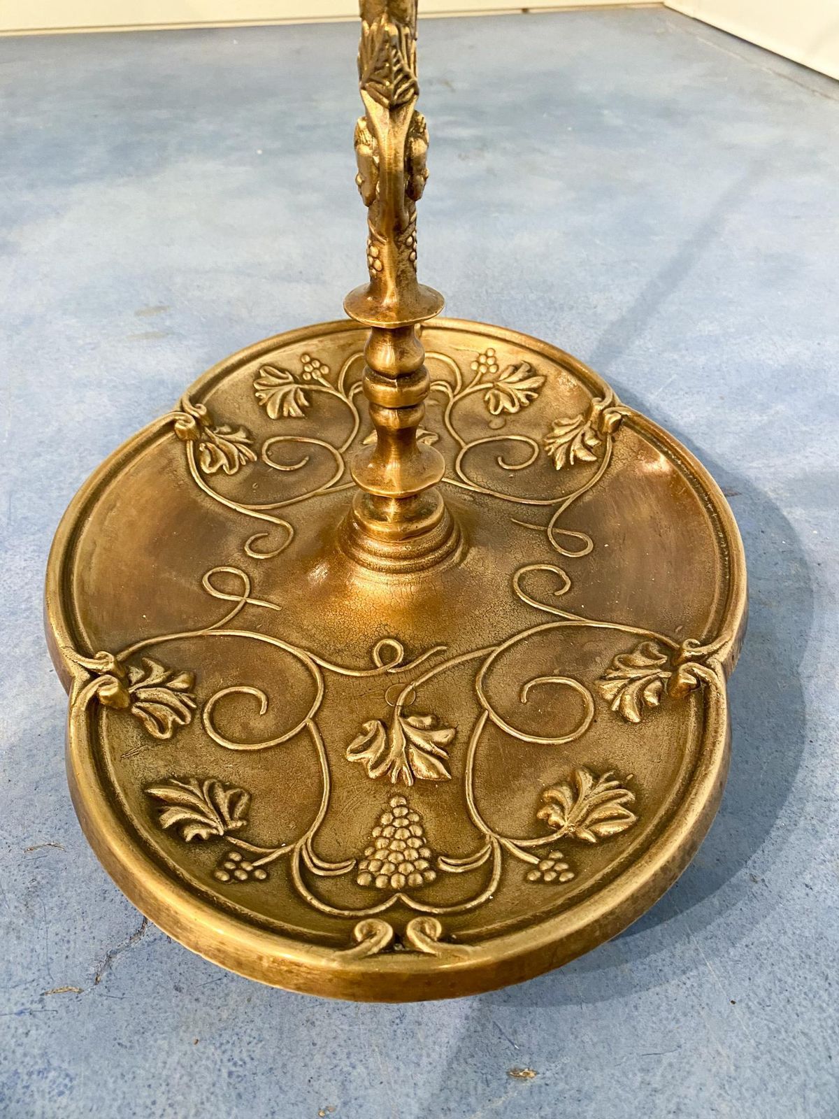 Italian Art Nouveau Liberty Brass Umbrella Stand, 1930s photo vintage