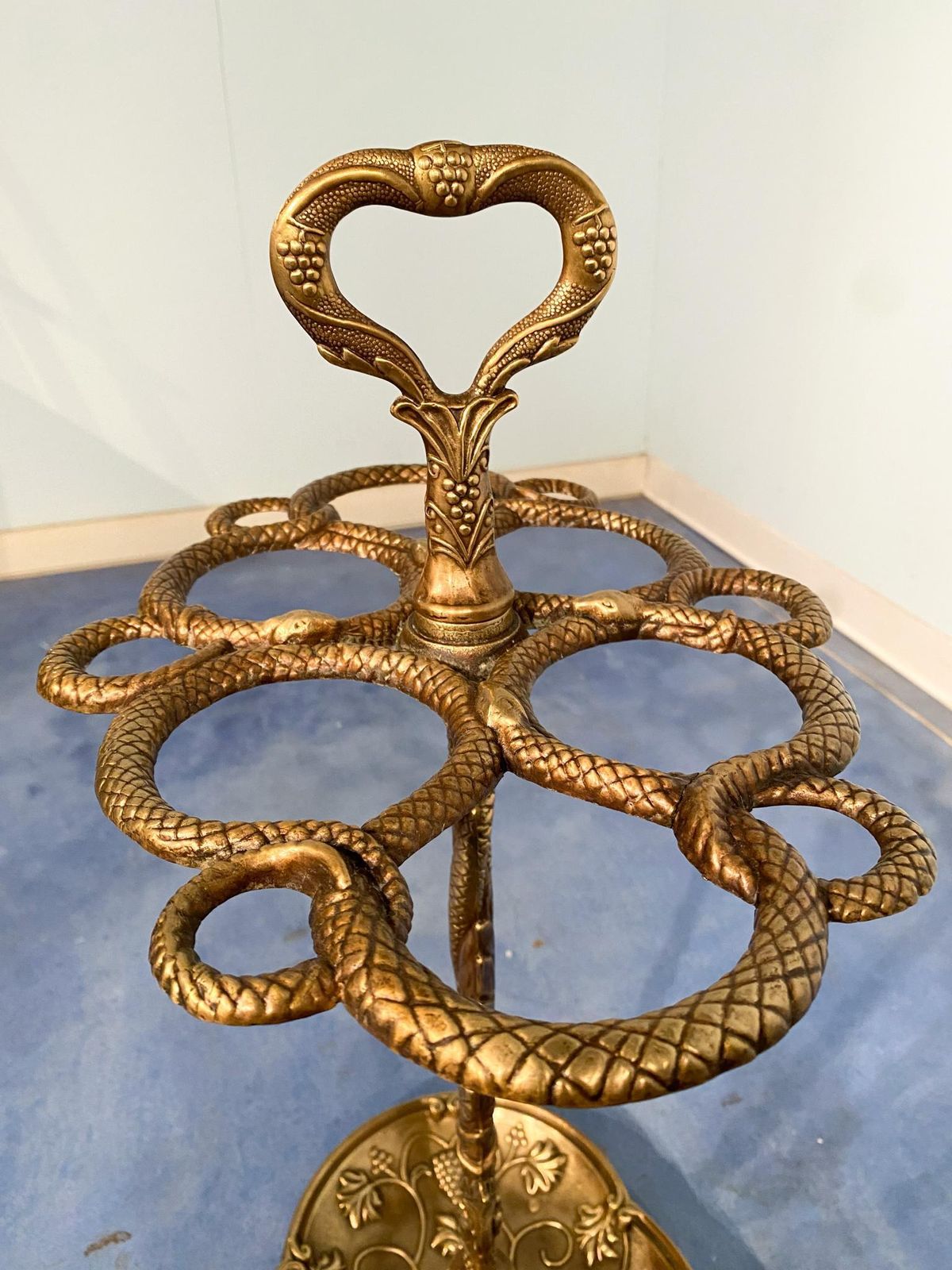 photo furniture Italian Art Nouveau Liberty Brass Umbrella Stand, 1930s