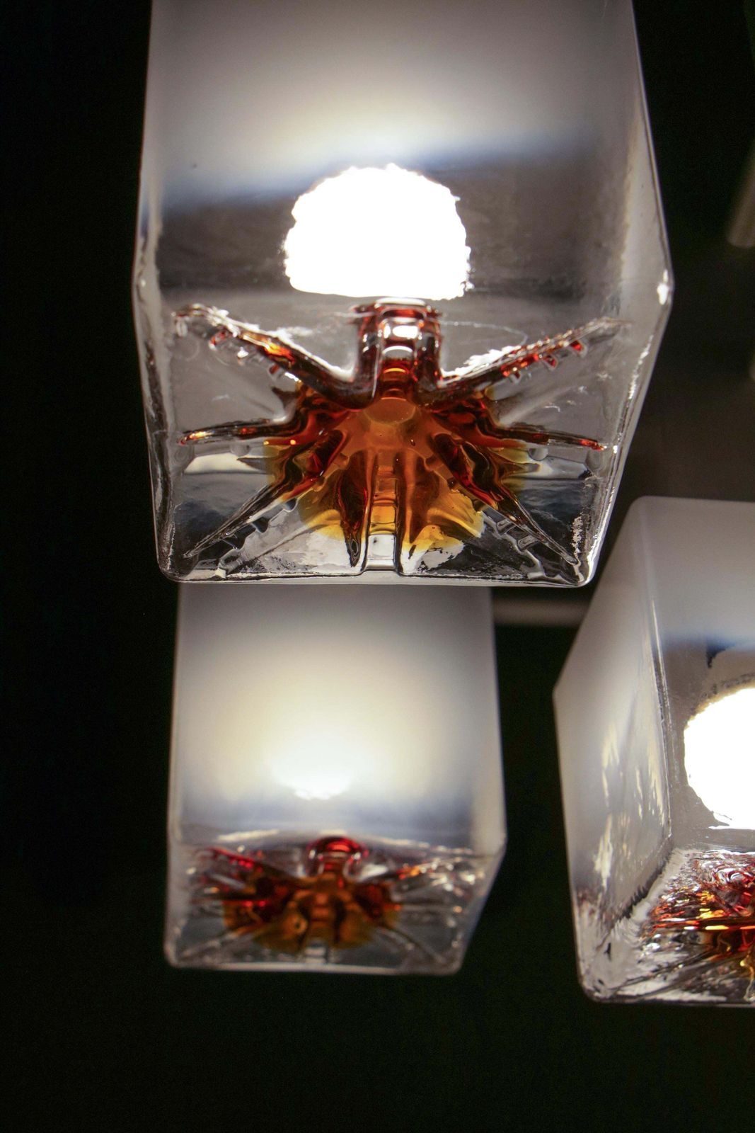 photo buy Italian Space Age Cubic Chandelier By Gaetano Sciolari For Mazzega, 1970s