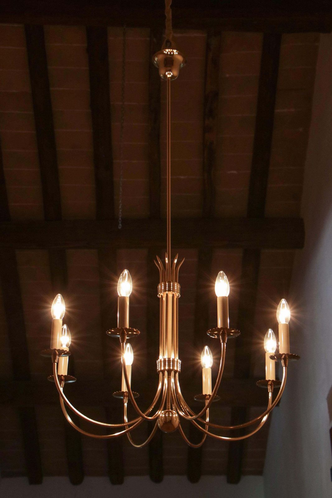 photo vinterior Italian Mid Century Chandelier Attributed To Guglielmo Ulrich, 1945s