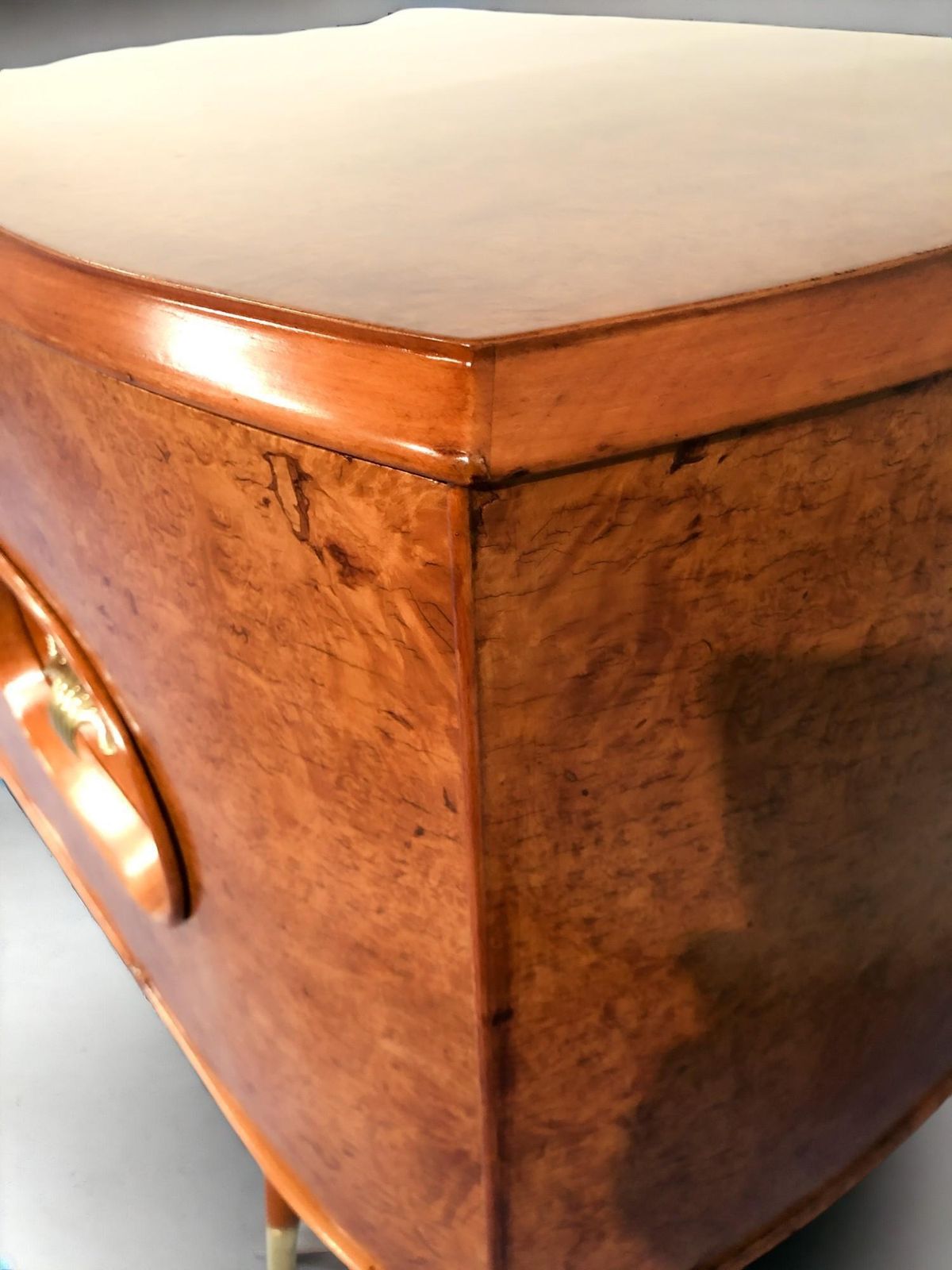 photo buy Italian Mid Century Sideboard Honey Color In Birch Wood, 1950s