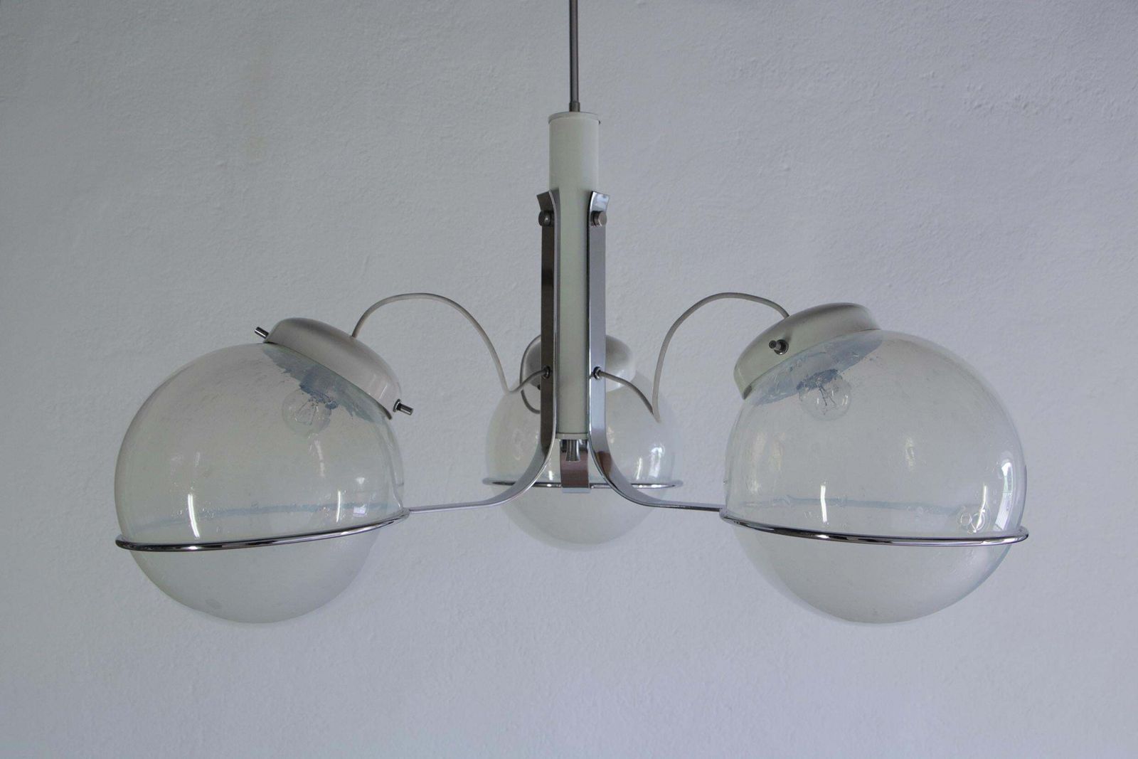 Italian Chandelier Pendant Light Murano Glass Attributed To Gino Sarfatti, 1970s photo 1317.0