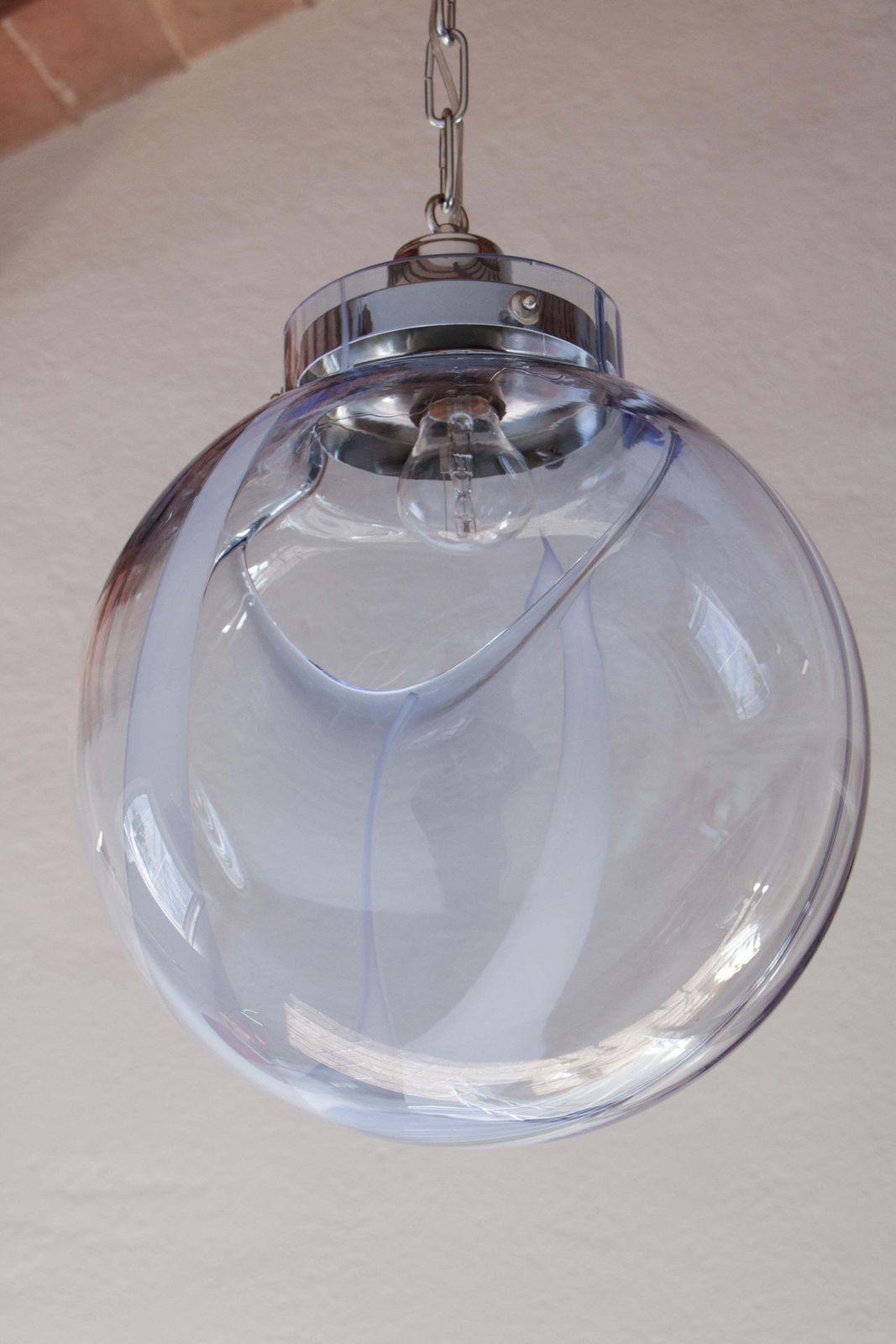 Italian Mid Century Murano Ball Glass Pendant Lamp By Toni Zuccheri, 1960s photo buy