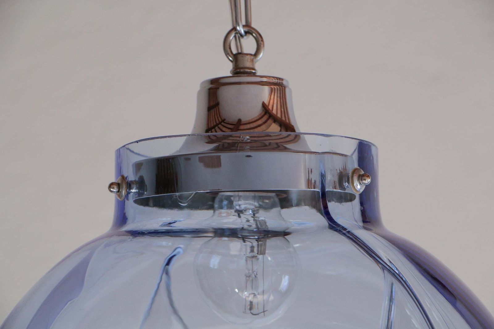Lighting Italian Mid Century Murano Ball Glass Pendant Lamp By Toni Zuccheri, 1960s photo