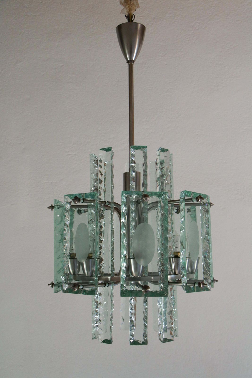 Italian Mid Century  Chandelier Attributed To Fontana Arte  , 1950s photo for sale