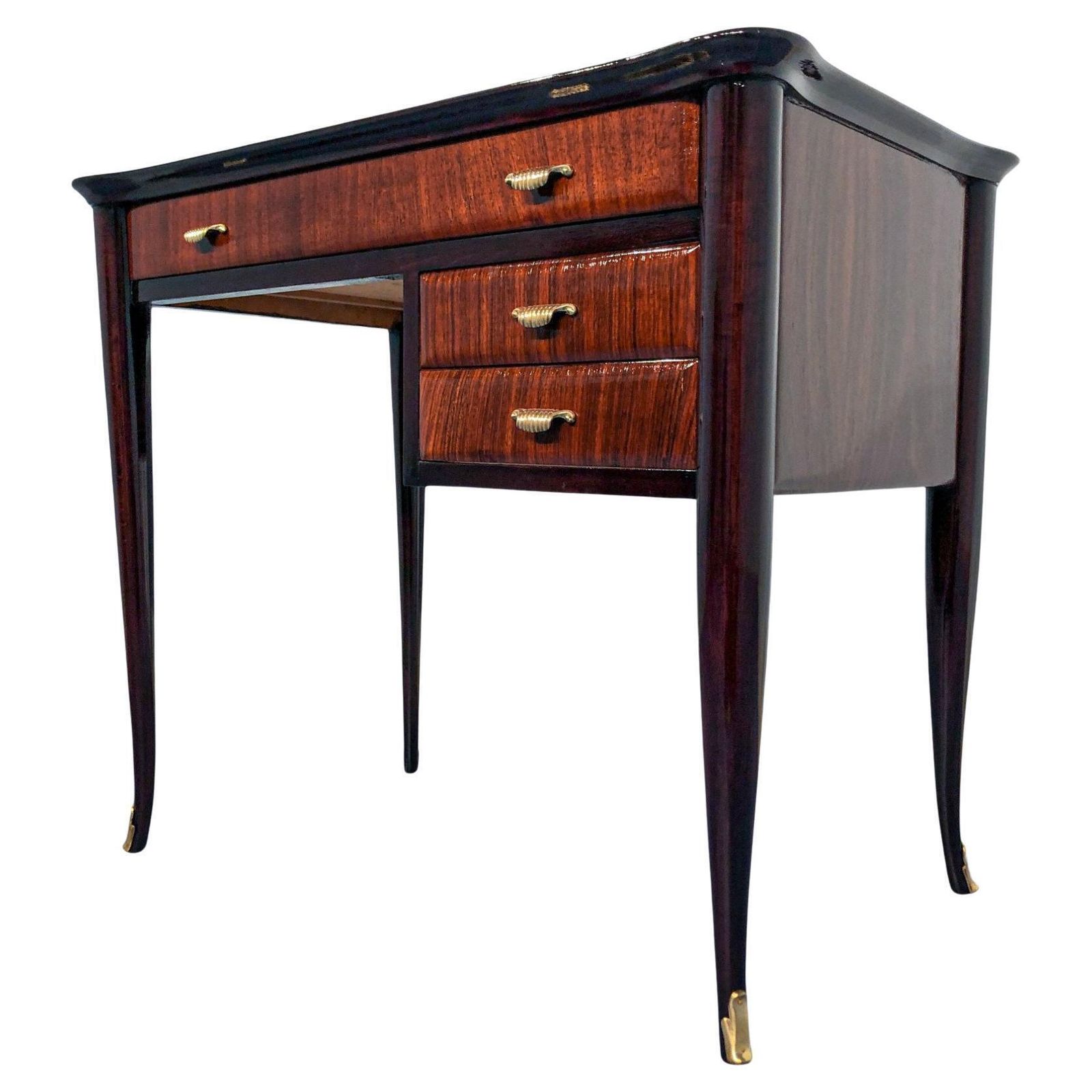 Italian Mid Century Modern Small Desk And Chair Attributed To Paolo Buffa, 1950s photo furniture