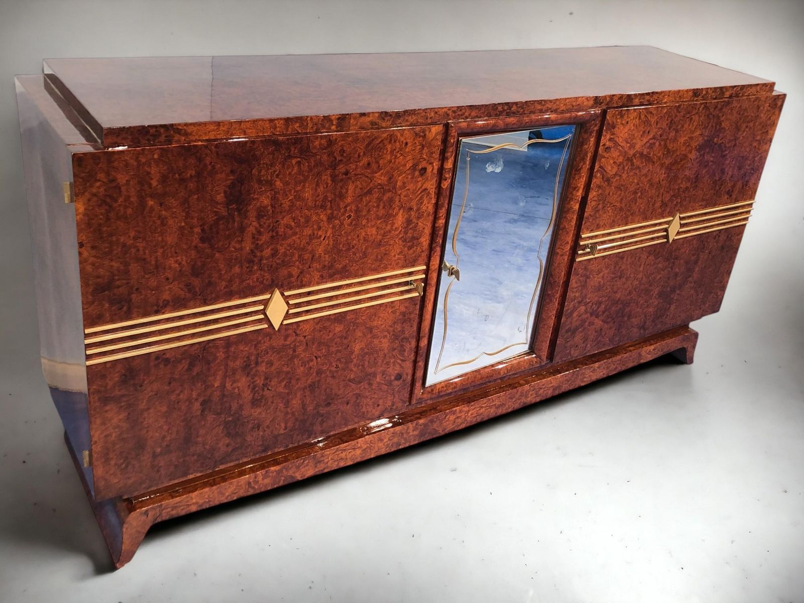 French Art Deco Thuya Sideboard, 1940s photo vintage