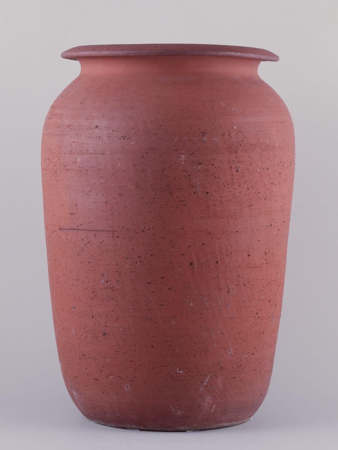Kähler, Large Floor Vase In Unglazed Red Clay. Mid 20th C. photo furniture