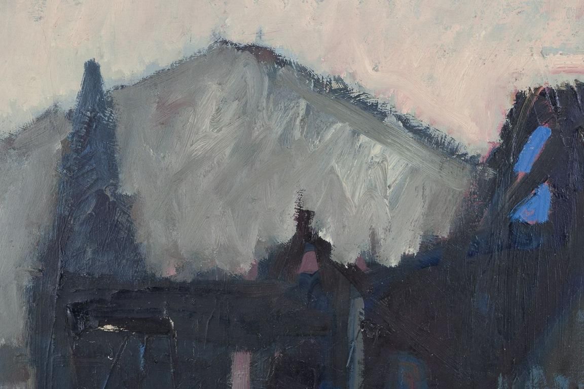 Peer Lorentz Dahl, Norwegian Danish Artist. Oil On Canvas. View Of A Church. photo Art