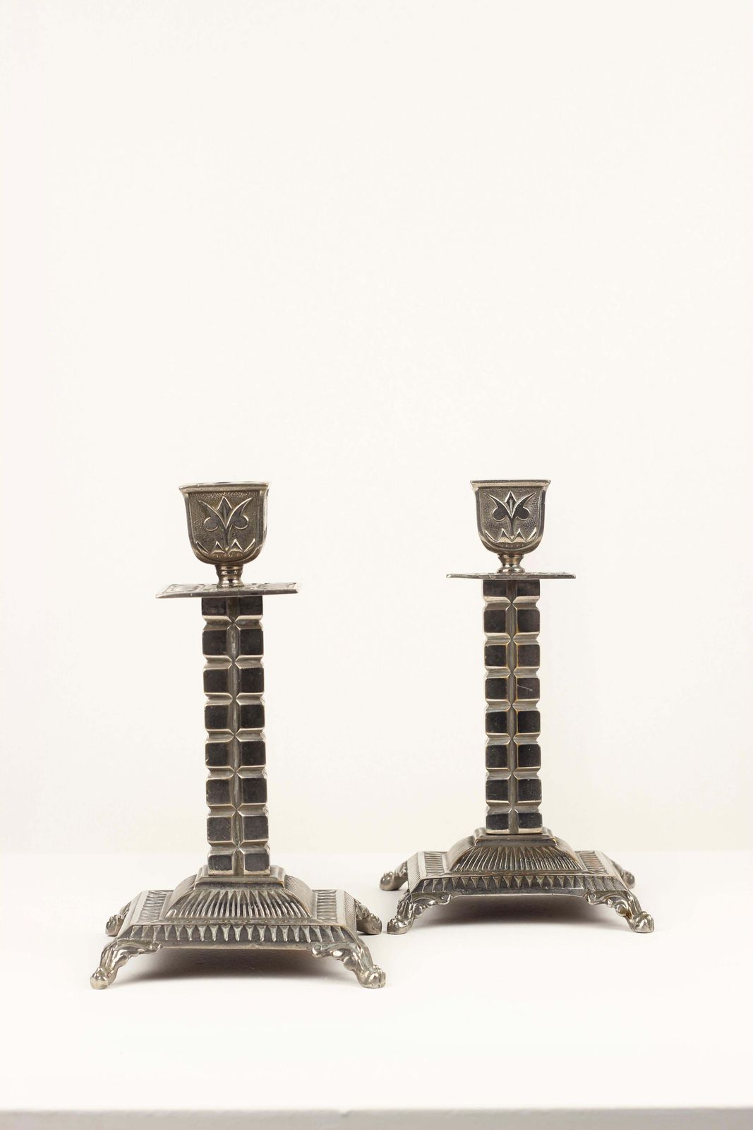 Silver Plated Candlesticks By William Tonks And Sons, Late 19th Century photo 265.0
