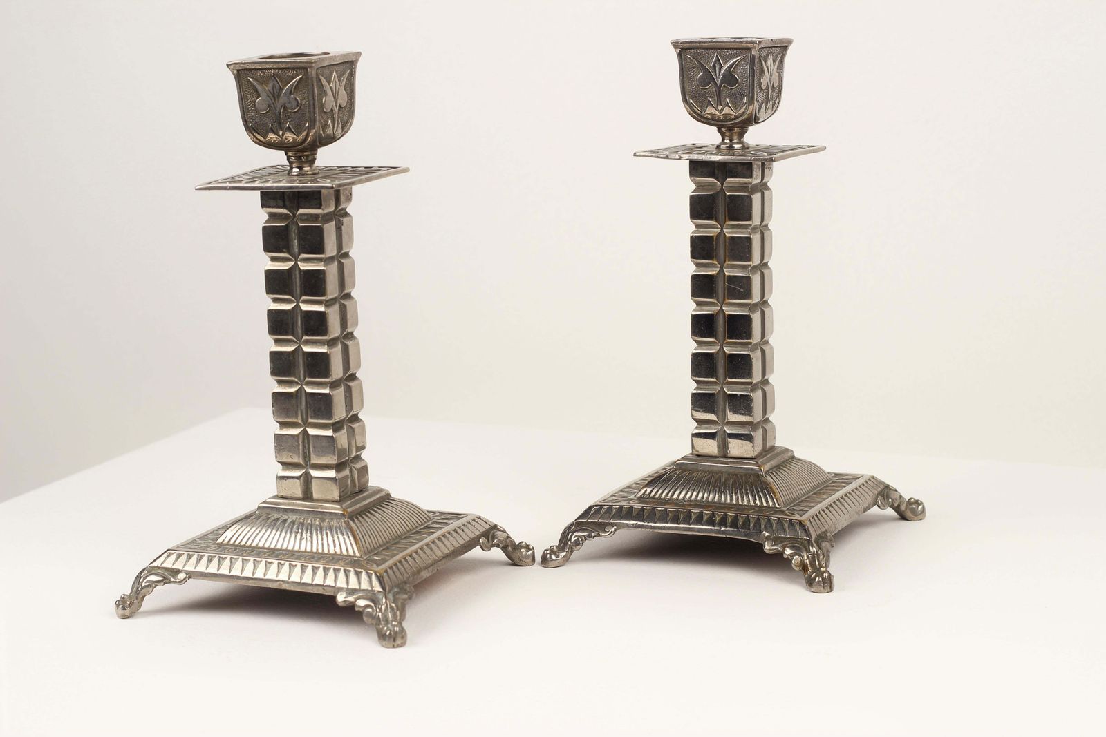 Silver Plated Candlesticks By William Tonks And Sons, Late 19th Century photo vintage