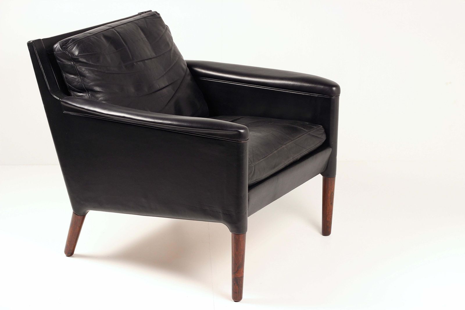 photo furniture Kurt østervig Model 55 Black Leather Lounge Chair  Danish Mid Century Design
