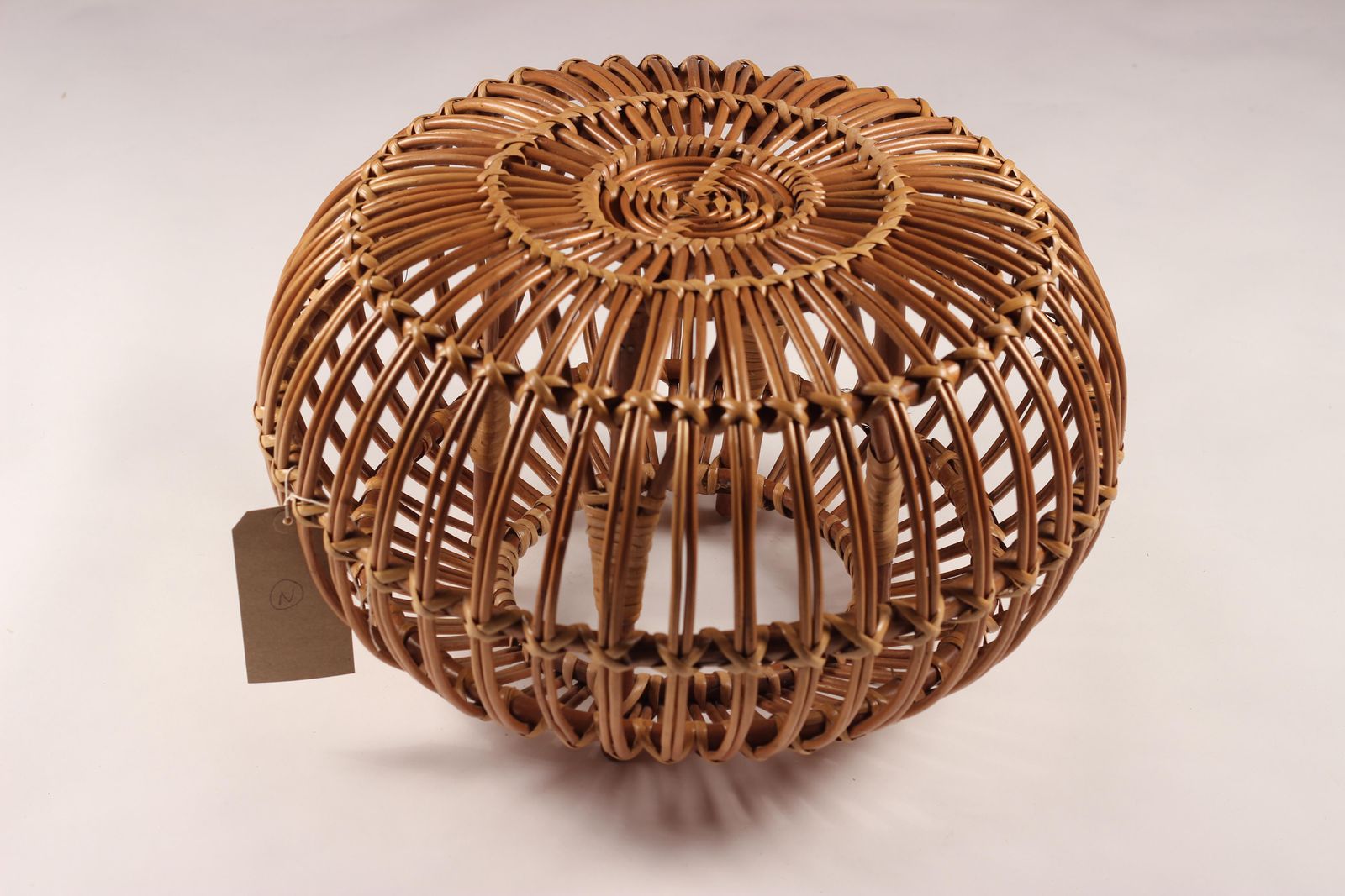 Franco Albini Wicker Ottoman, Stool Or Side Table photo for sale