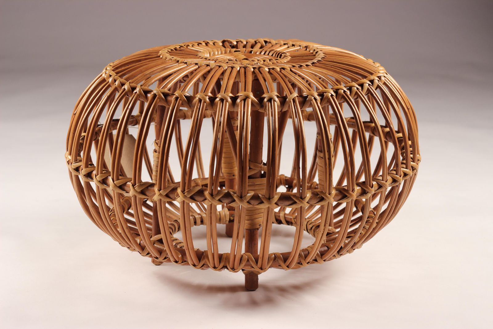 photo for sale Franco Albini Wicker Ottoman, Stool Or Side Table