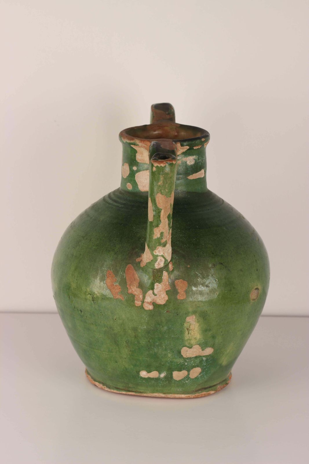 Antique French Glazed Terracotta Water Spout Jug   Authentic Southern France photo furniture