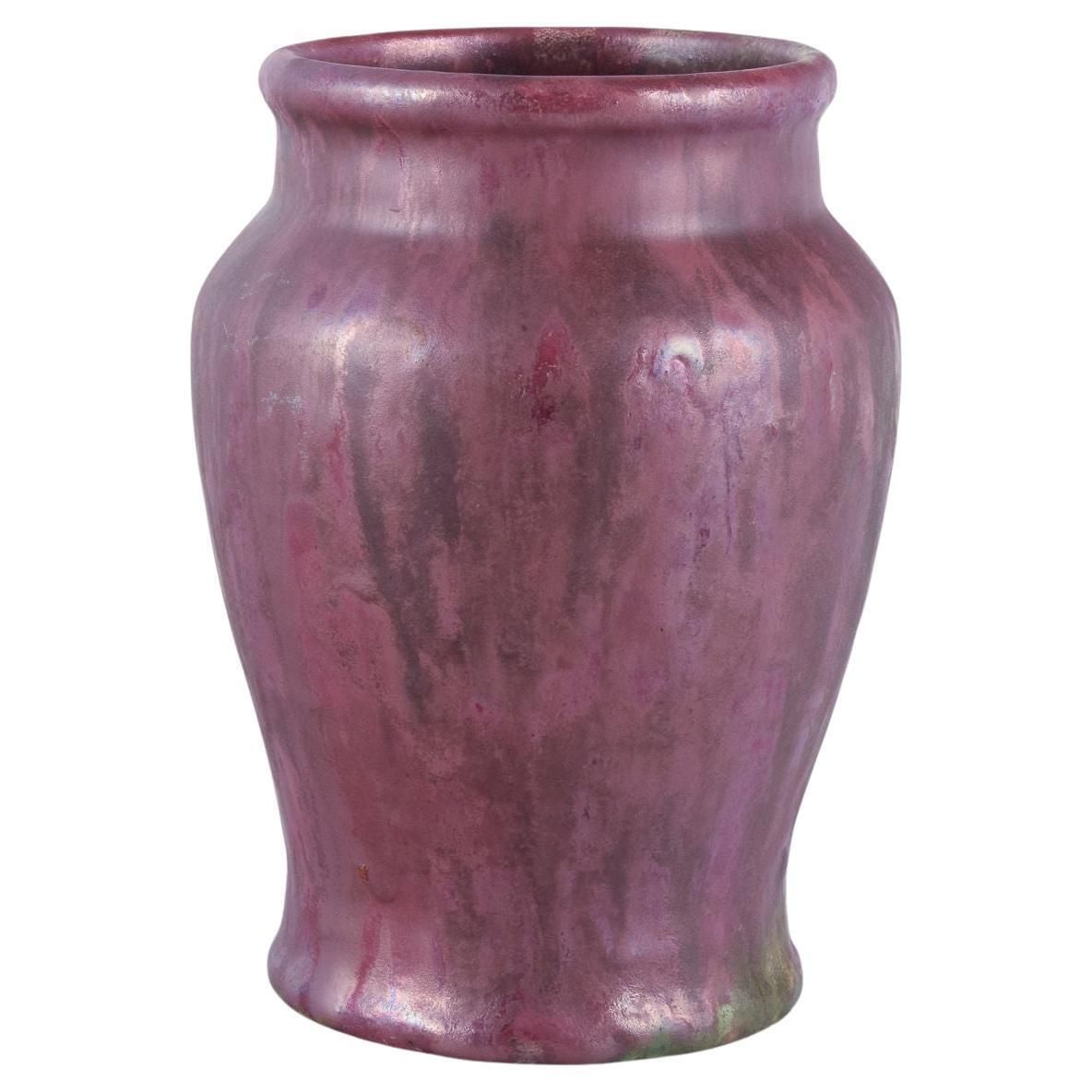 Søren Kongstrand (1872 1951) Danish Ceramicist. Vase With Matte And Shiny Glaze.