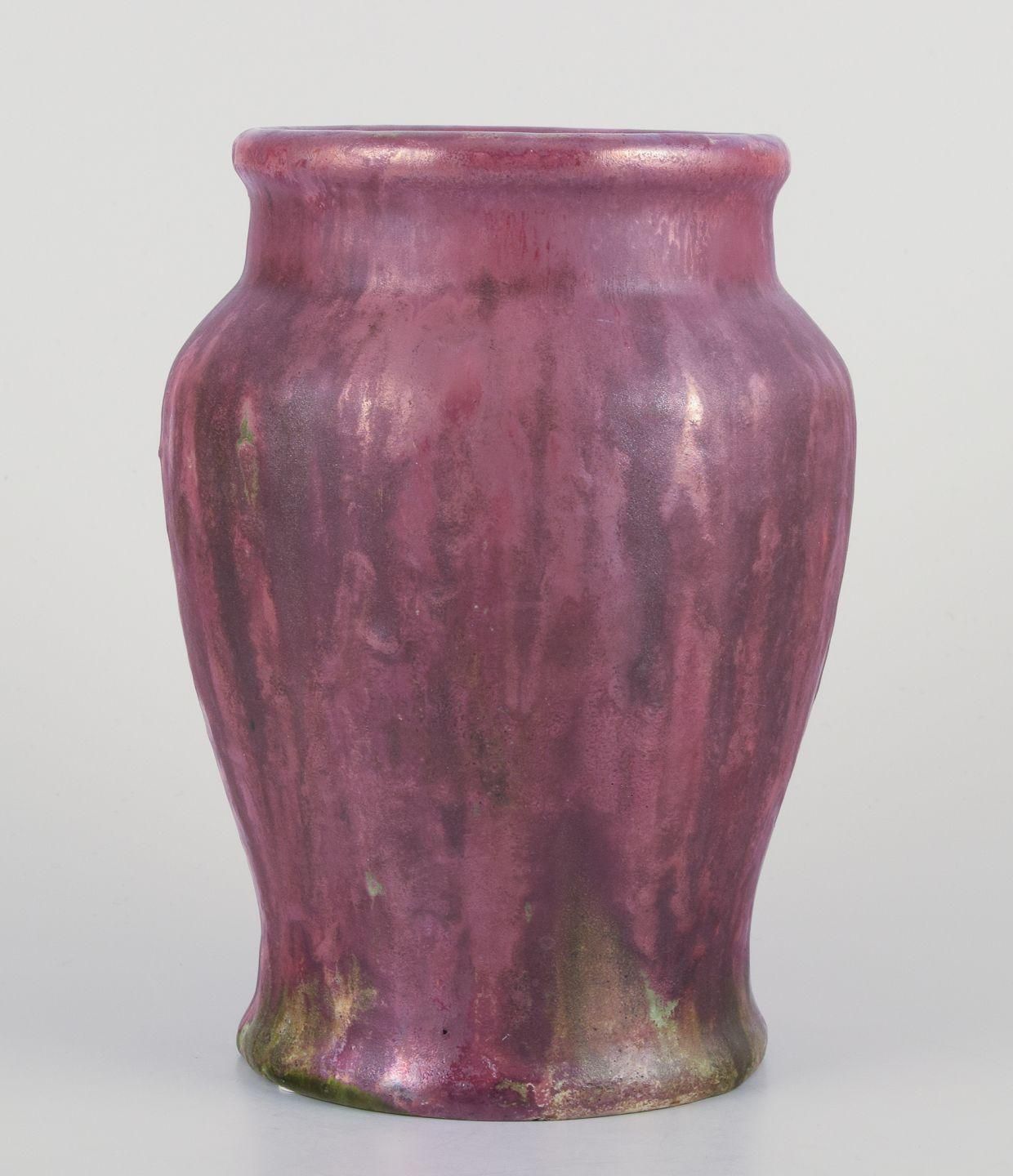 Søren Kongstrand (1872 1951) Danish Ceramicist. Vase With Matte And Shiny Glaze. photo furniture