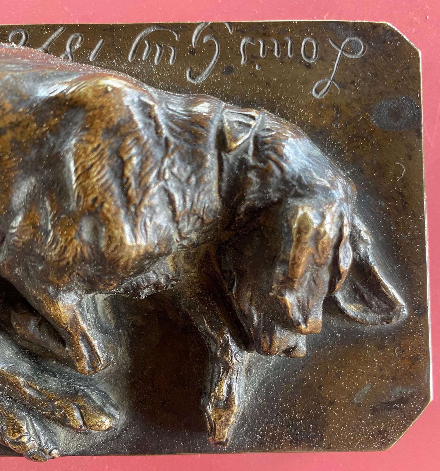 Louis Guylouis Guy  Bronze Sleeping Basset 18761876 photo vinterior