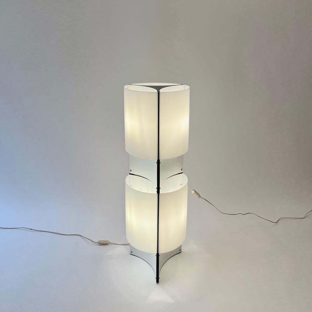 photo for sale 2 Acrylic & White Steel Table Lamps By Lella & Massimo Vignelli, Italy Ca. 1970s