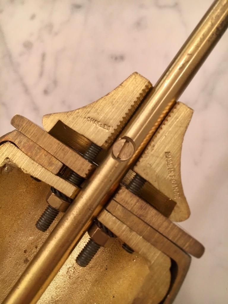 4286.0 Signed Maison Charles Pair Of Bronze & Brass "Corn" Wall Lamps, France, 1970s photo