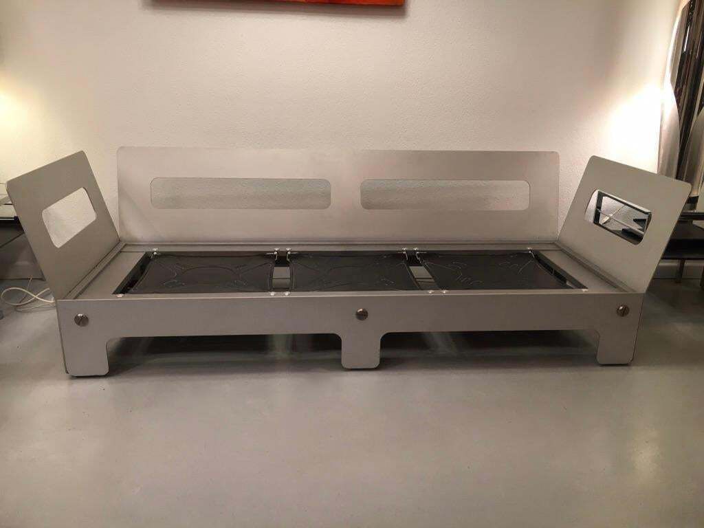 photo furniture Sigurd Ressell Vintage Leather And Anodised Aluminum Sofa For Vatne Mobler 1968