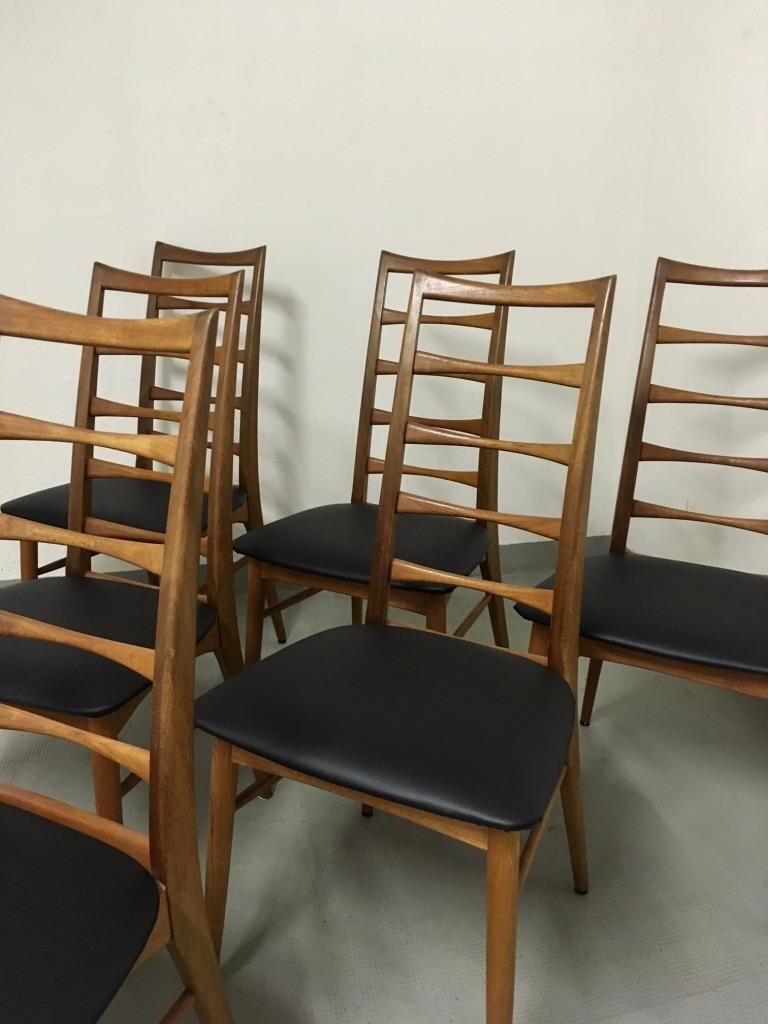 Set Of Six Teak Ladder Dining Chair By Niels Koefoed, Denmark, Circa 1960 photo Furniture