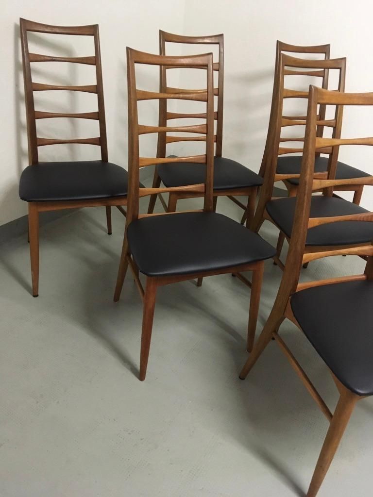 Set Of Six Teak Ladder Dining Chair By Niels Koefoed, Denmark, Circa 1960 photo buy