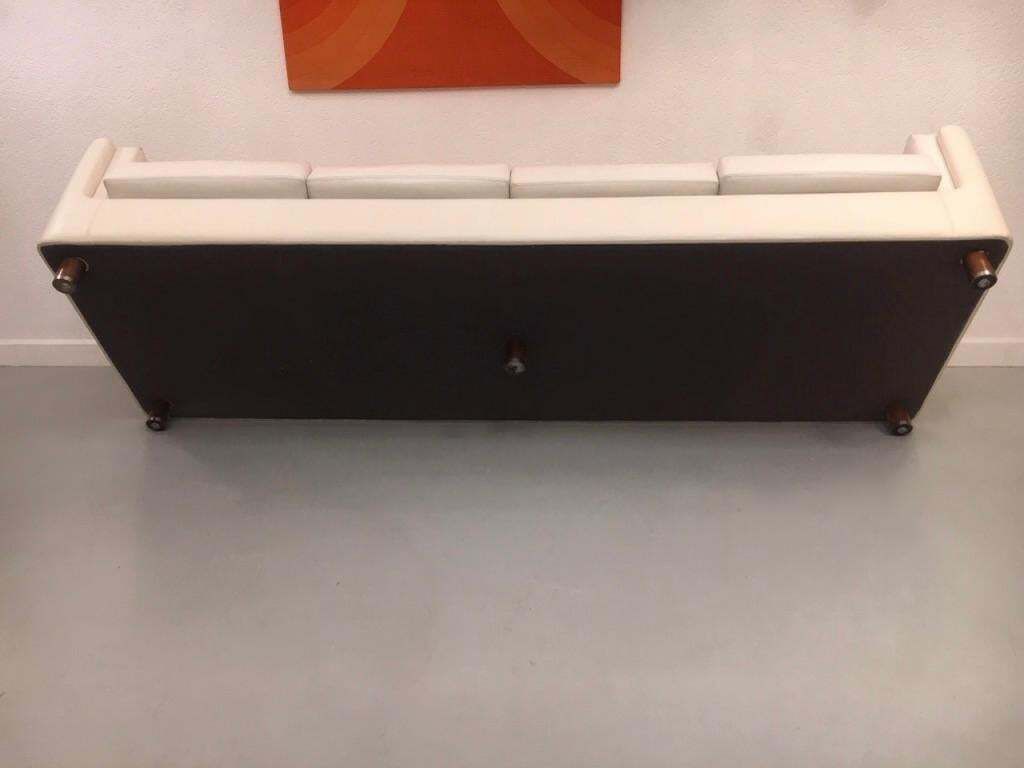 Furniture 4 Seat White Faux Leather "Montenapo" Sofa By Zanotta, Italy, 1965 photo