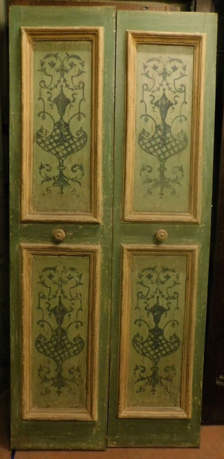 Double Leaf Door In Lacquered Wood, Richly Painted Panels, Italy photo furniture