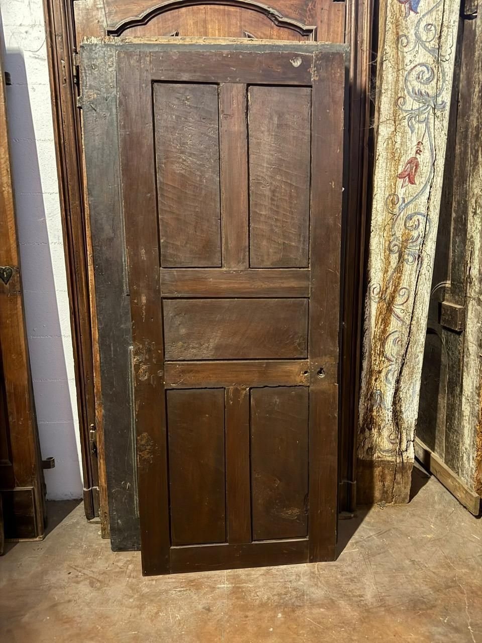 photo furniture Interior Walnut Door With Carved Panels, Italy