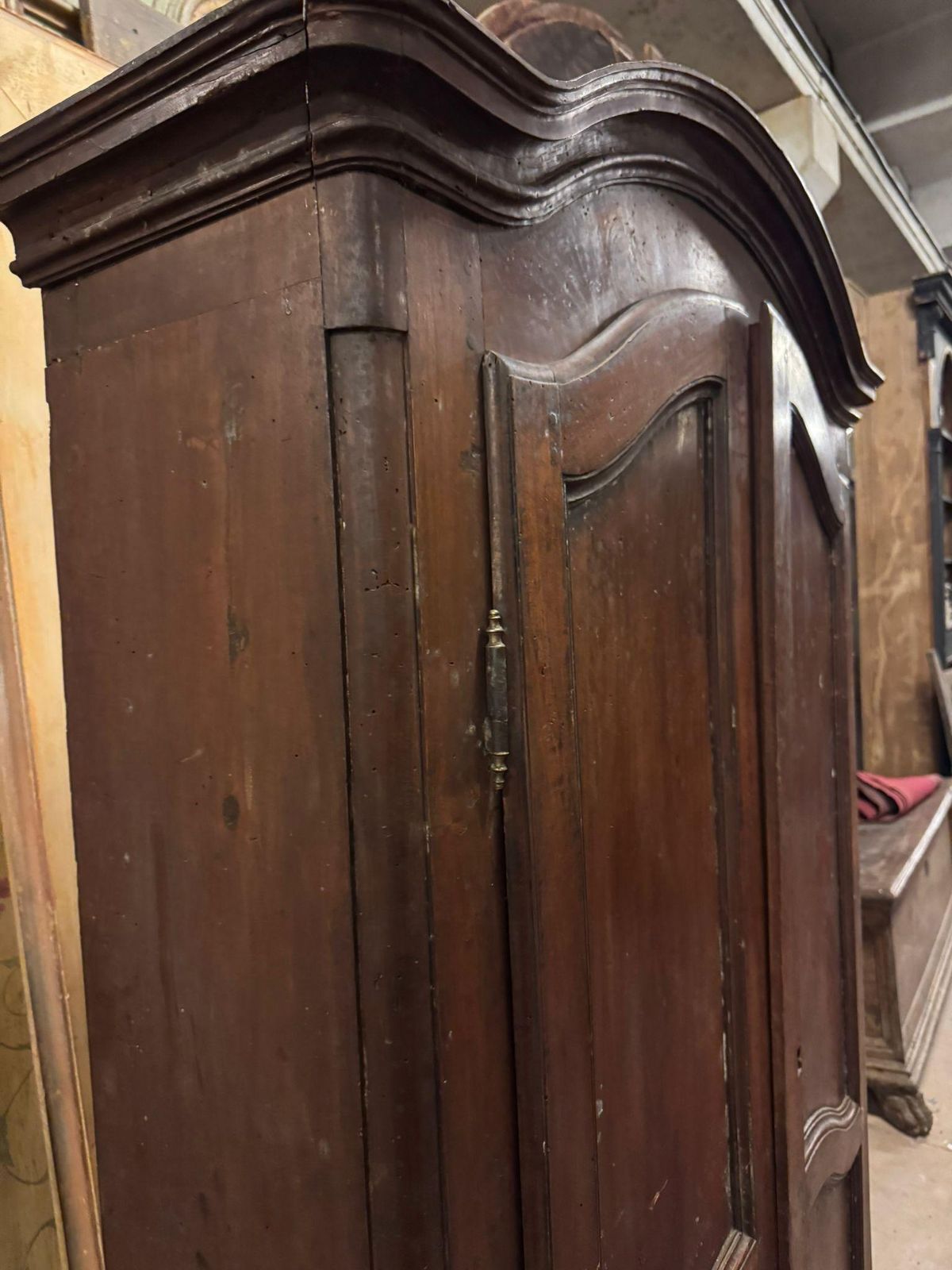 Solid Walnut Two Door Wardrobe With Curved Panel, Italy photo 3293.0