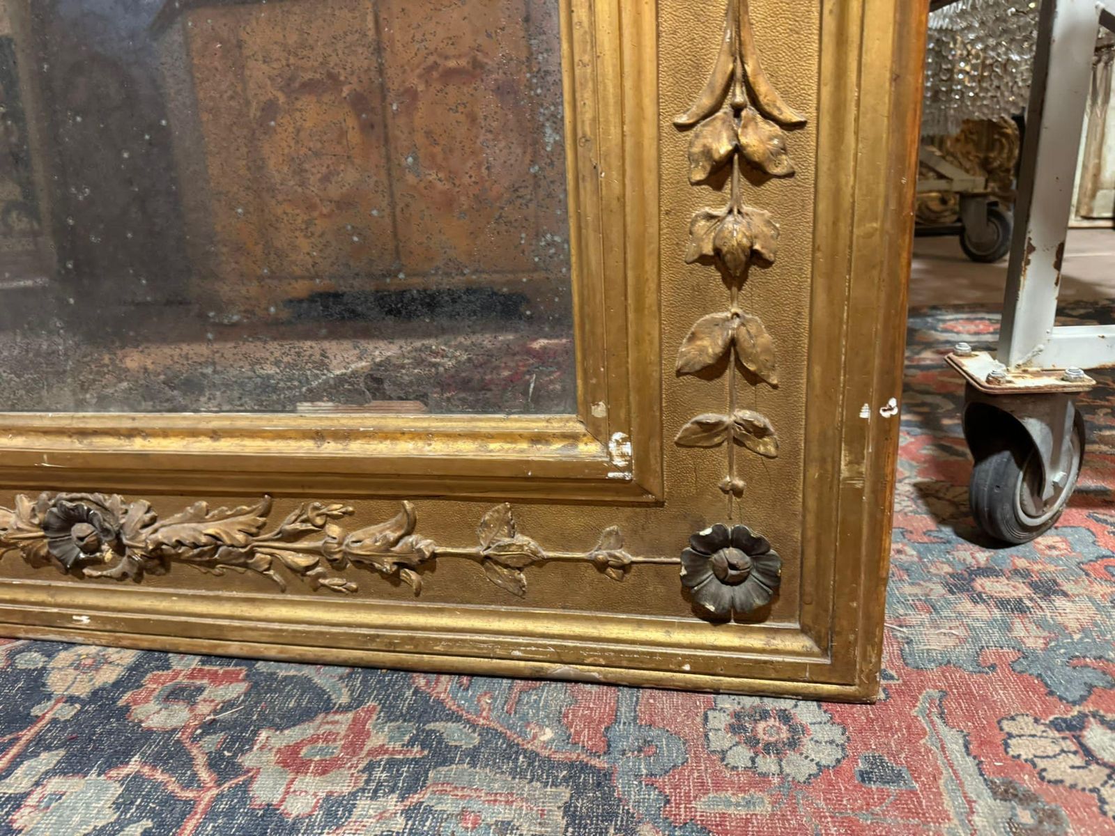 Neoclassical Mirror In Richly Carved Wood With Caryatids And Gilded, Italy photo buy