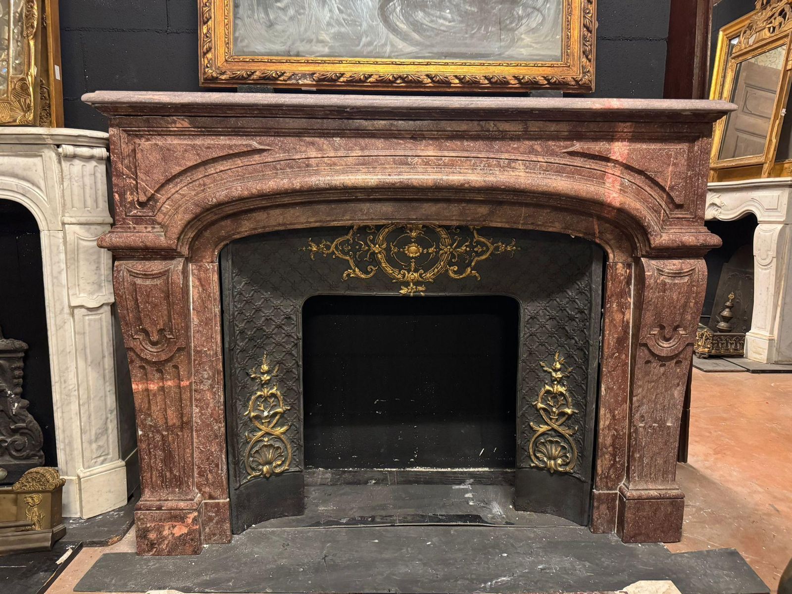 Mantle Fireplace In Rosso Lepanto Marble, Italy photo furniture
