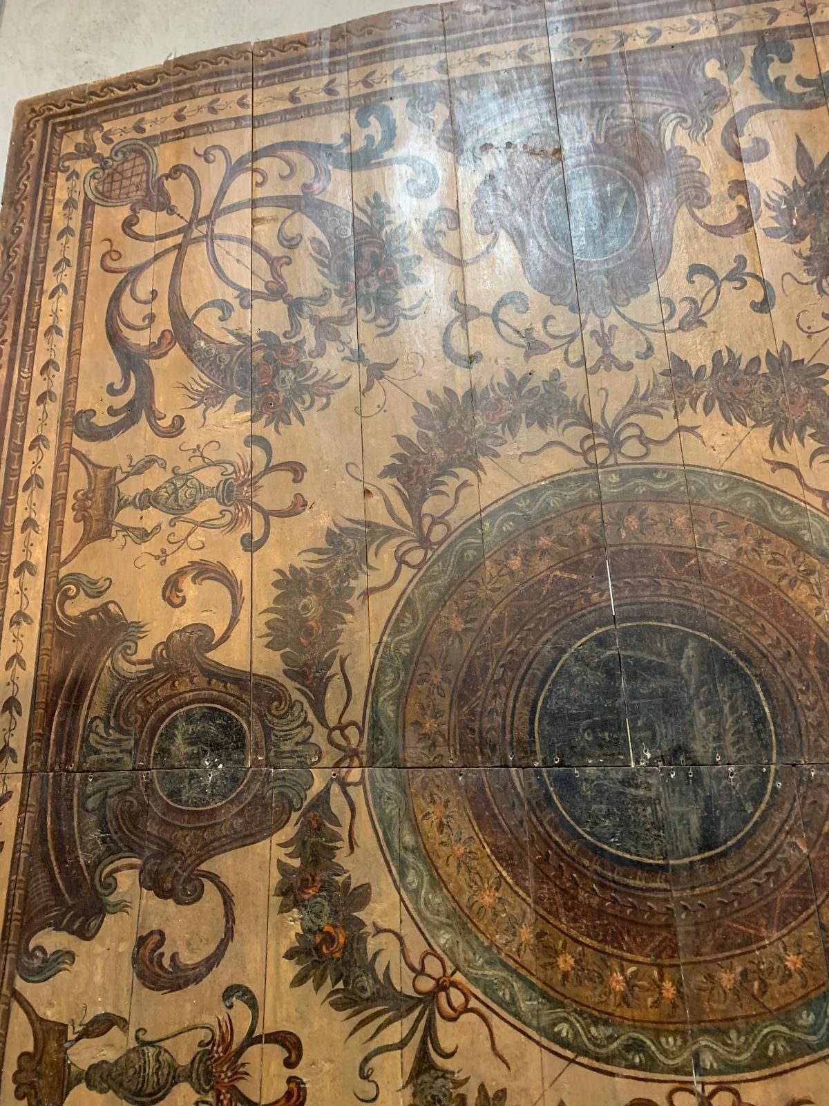 Majestic Ceiling With Lacquered And Painted Wooden Planks, Italy photo 21236.0