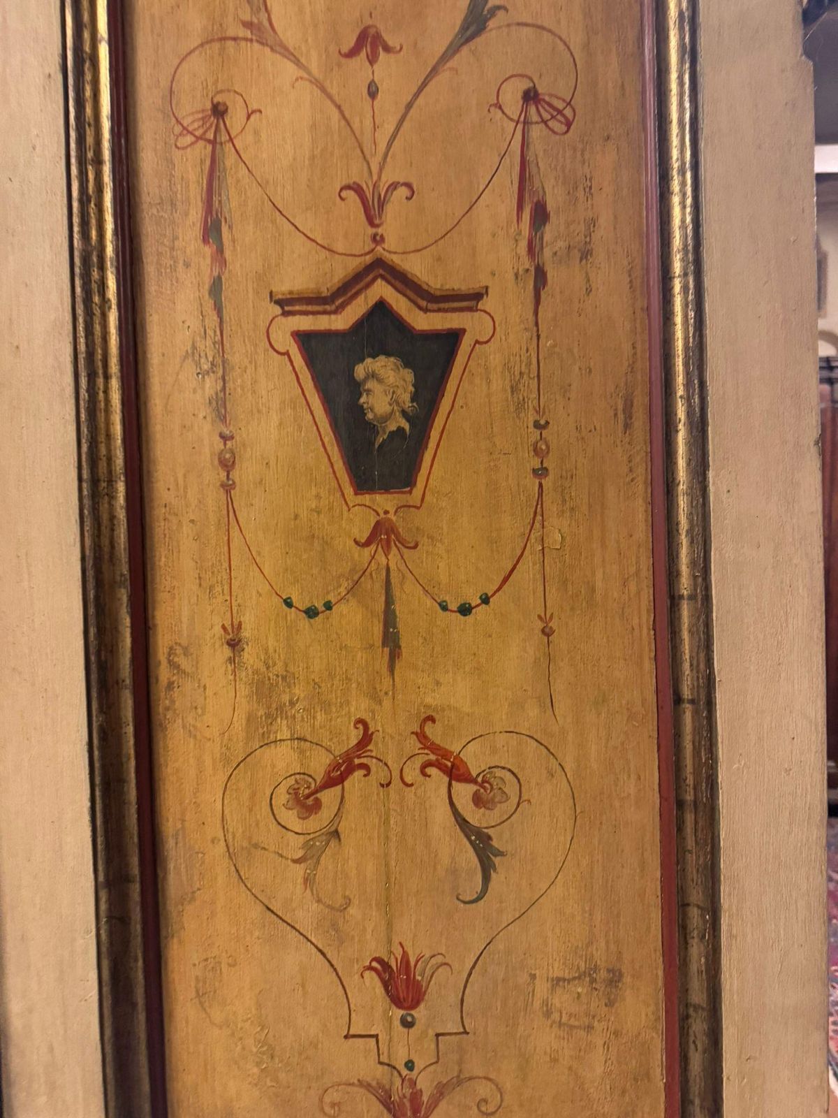 Double Door In Lacquered And Painted Wood, Golden Moldings, Italy photo 3769.0