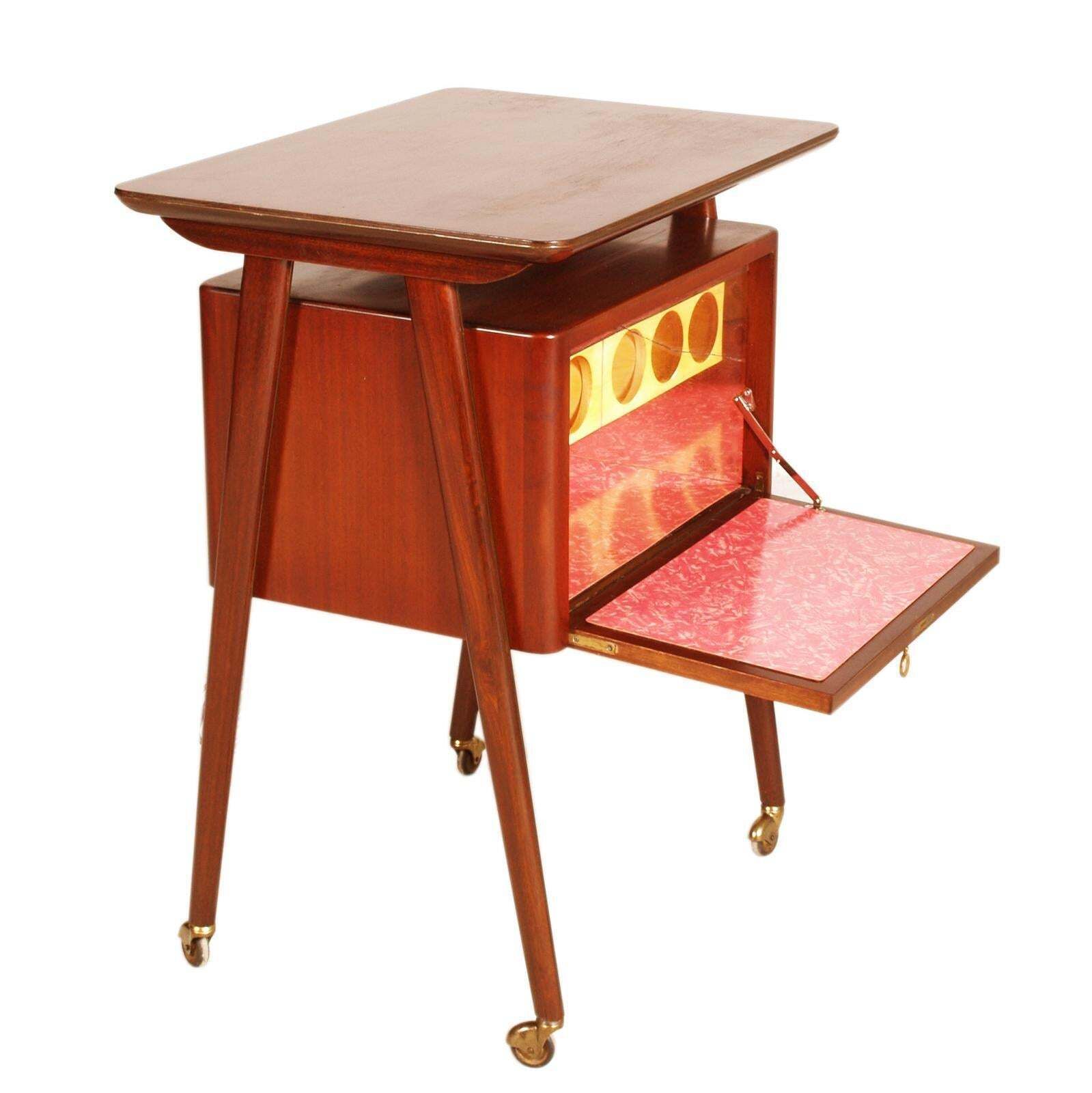 Mid Century Bar Cart By Mim Rome Attributed Ico Parisi In Teak photo vinterior
