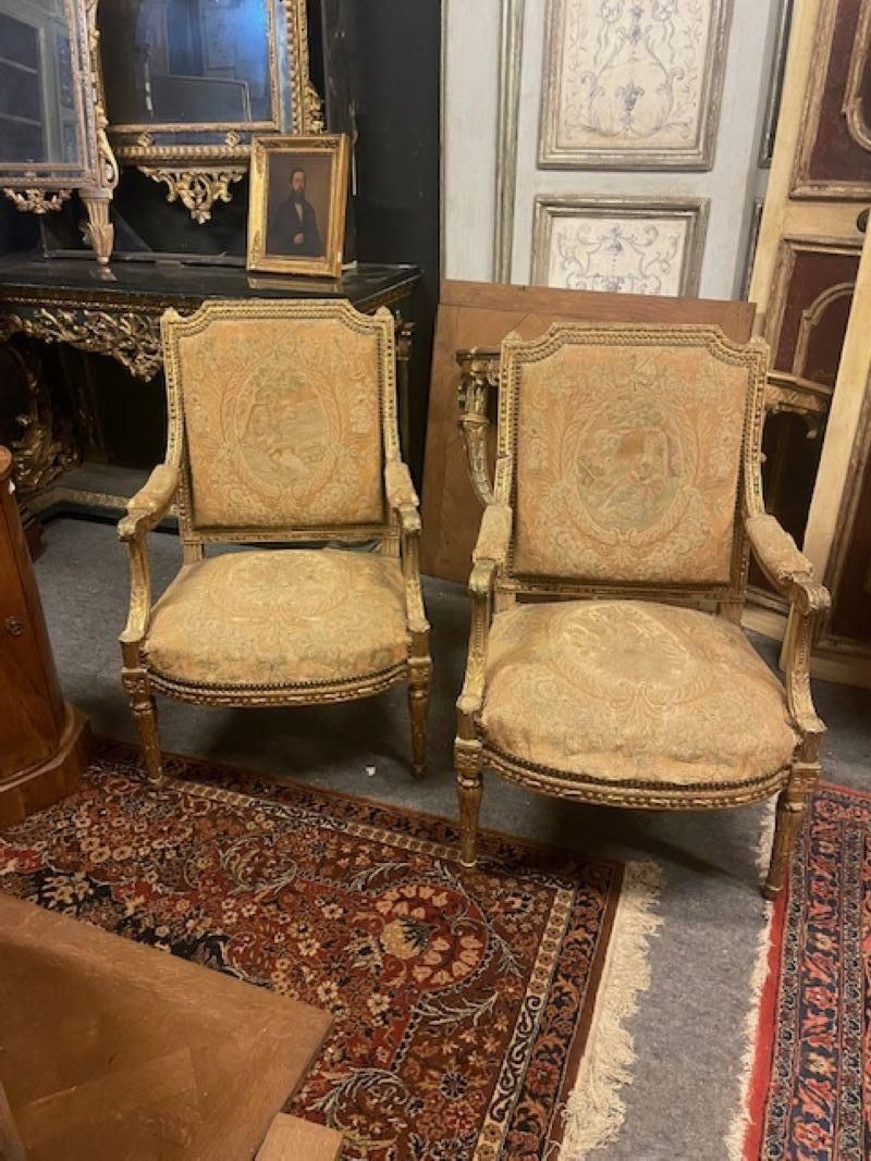 Pair Of Louis XV Armchairs In Carved And Gilded Wood, France photo Furniture