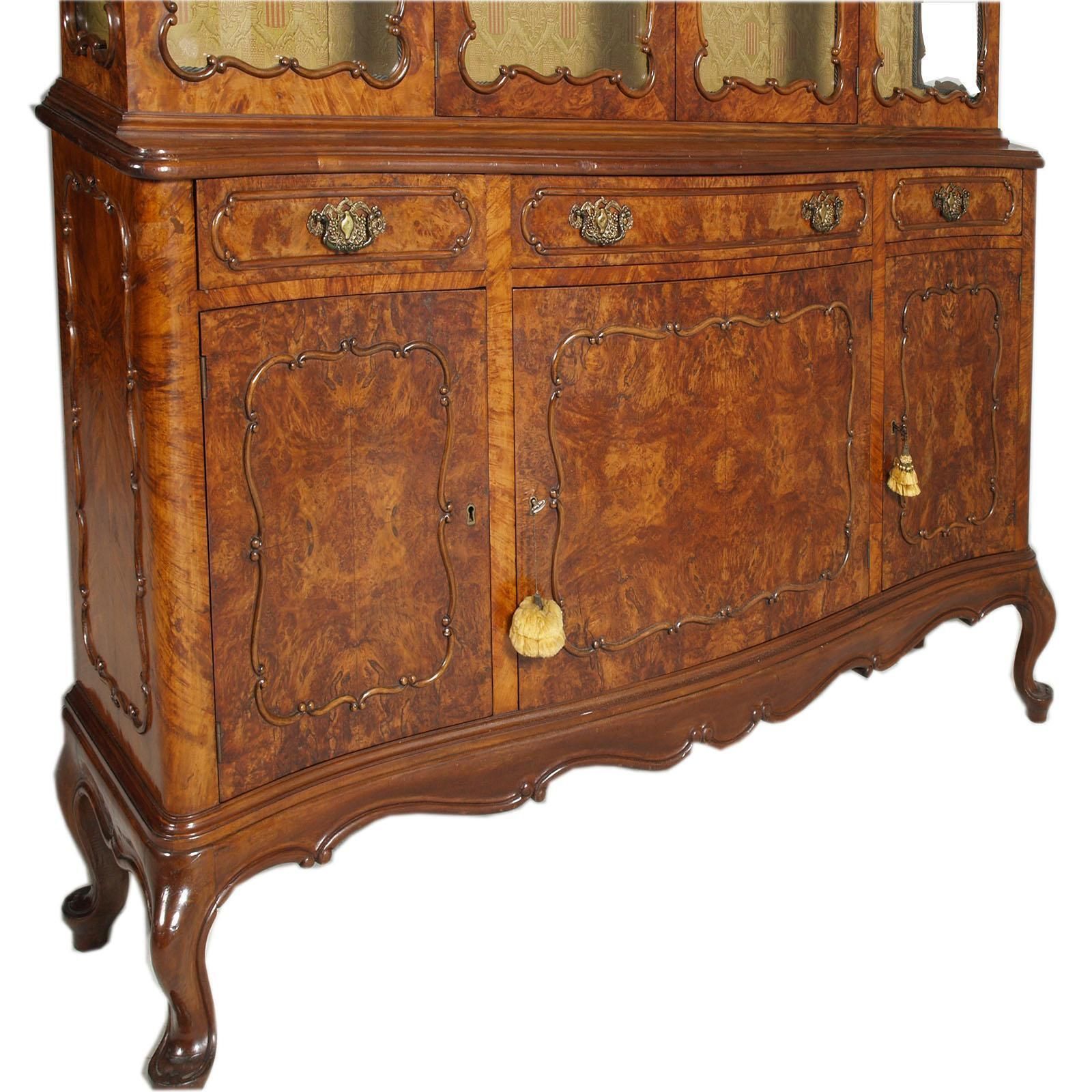 1930s Venetian Baroque Credenza Cabinet , Radica Noce Bassano's Ebanistery photo for sale