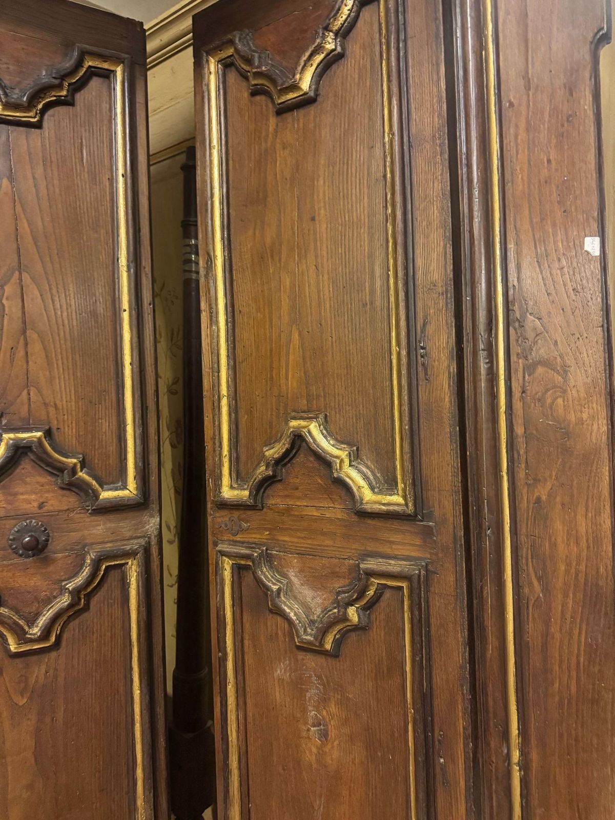 Double Door In Chestnut Wood Carved With Frame, Italy photo Home Fixtures