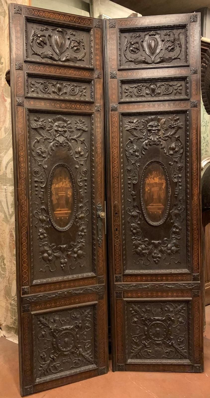 Walnut Door, Double Doors With Richly Inlaid Panels, Italy photo furniture