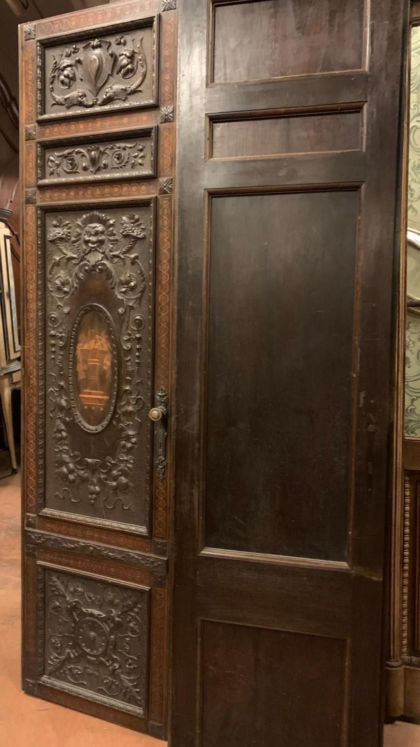 Walnut Door, Double Doors With Richly Inlaid Panels, Italy photo vinterior
