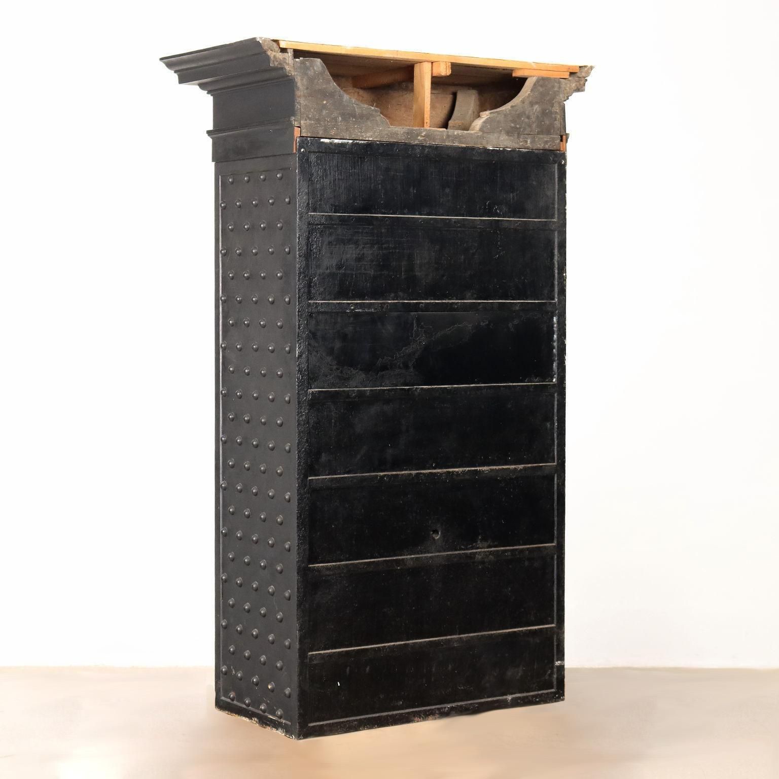 photo for sale Iron And Wood Safe With Studs And Secret Lock, Italy