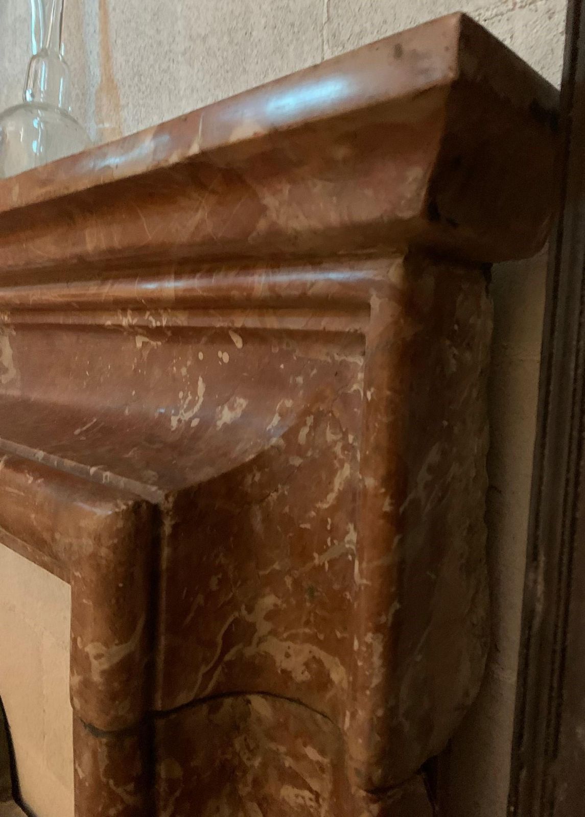 Salvator Rosa Fireplace In Rosso Francia Marble, Italy photo buy