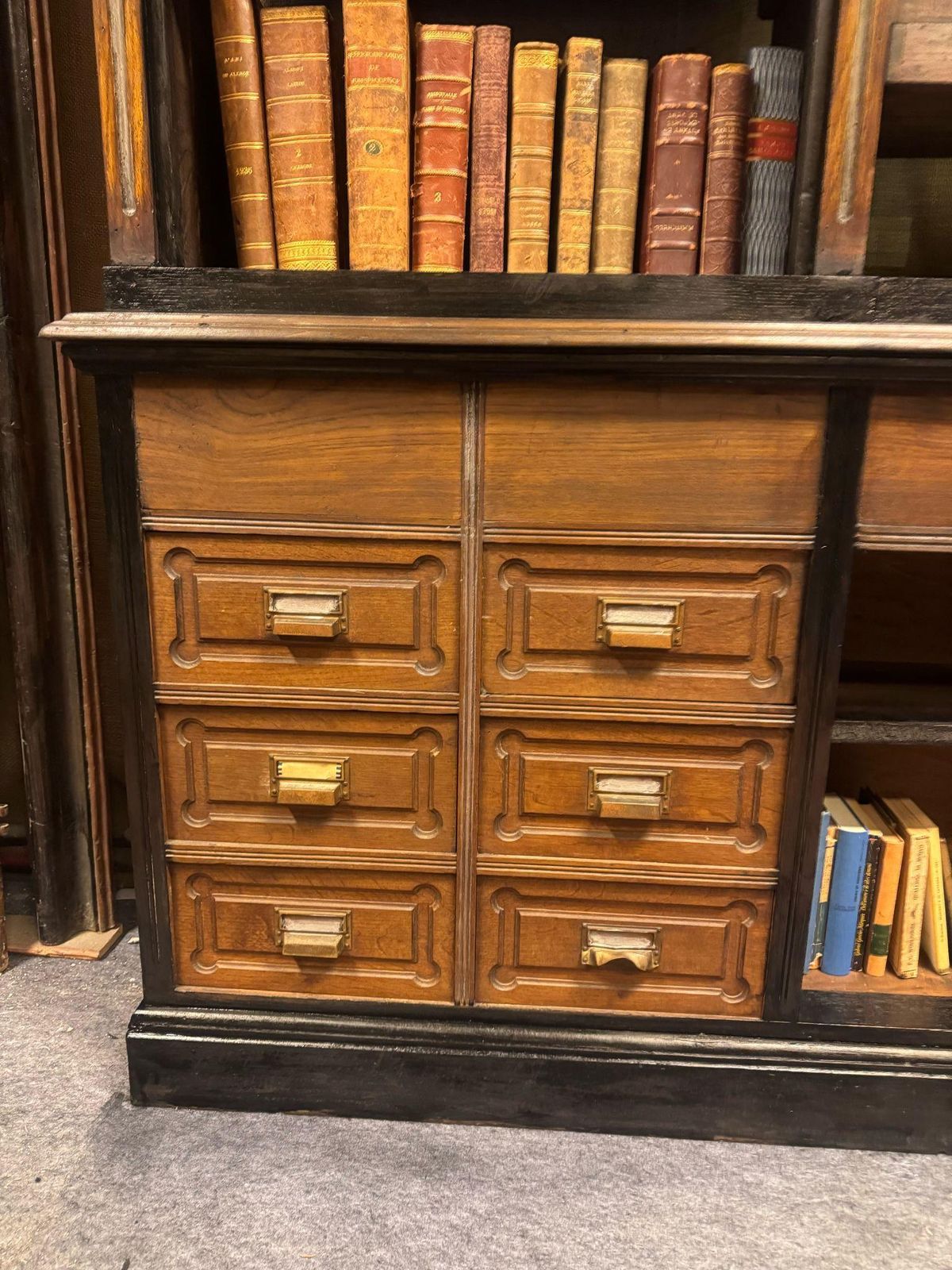 N. 3 Art Deco Bookcases, Similar To Each Other, Wood With Black Profiles, Italy photo Furniture