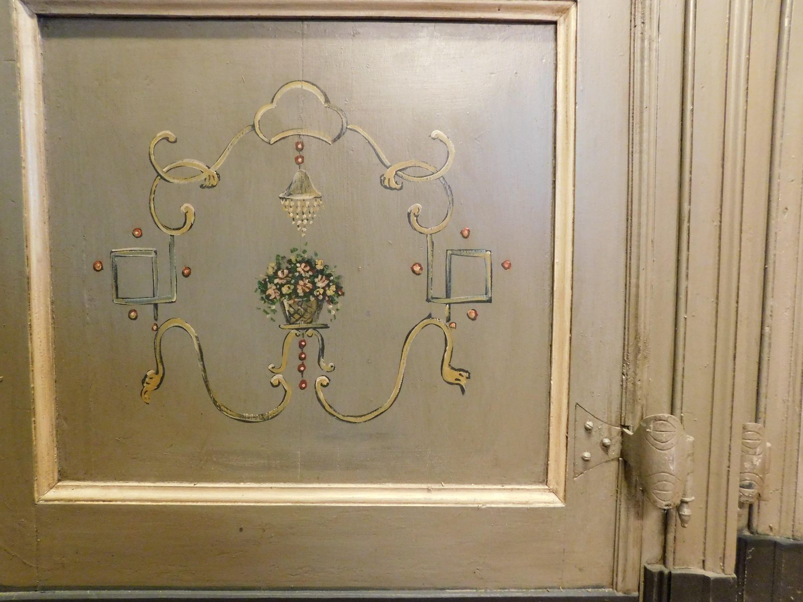 Set Of 2 Lacquered And Painted Single Leaf Doors With Frame, Italy photo 6017.0
