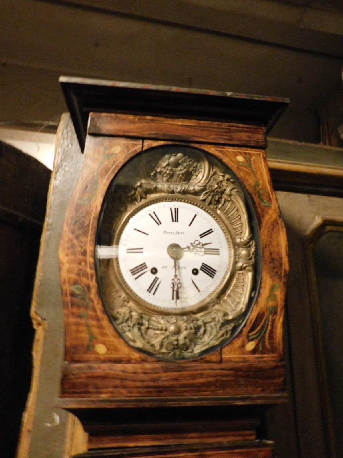 Pendulum Clock, Floor Clock With Lacquered And Painted Wooden Case, France photo vinterior
