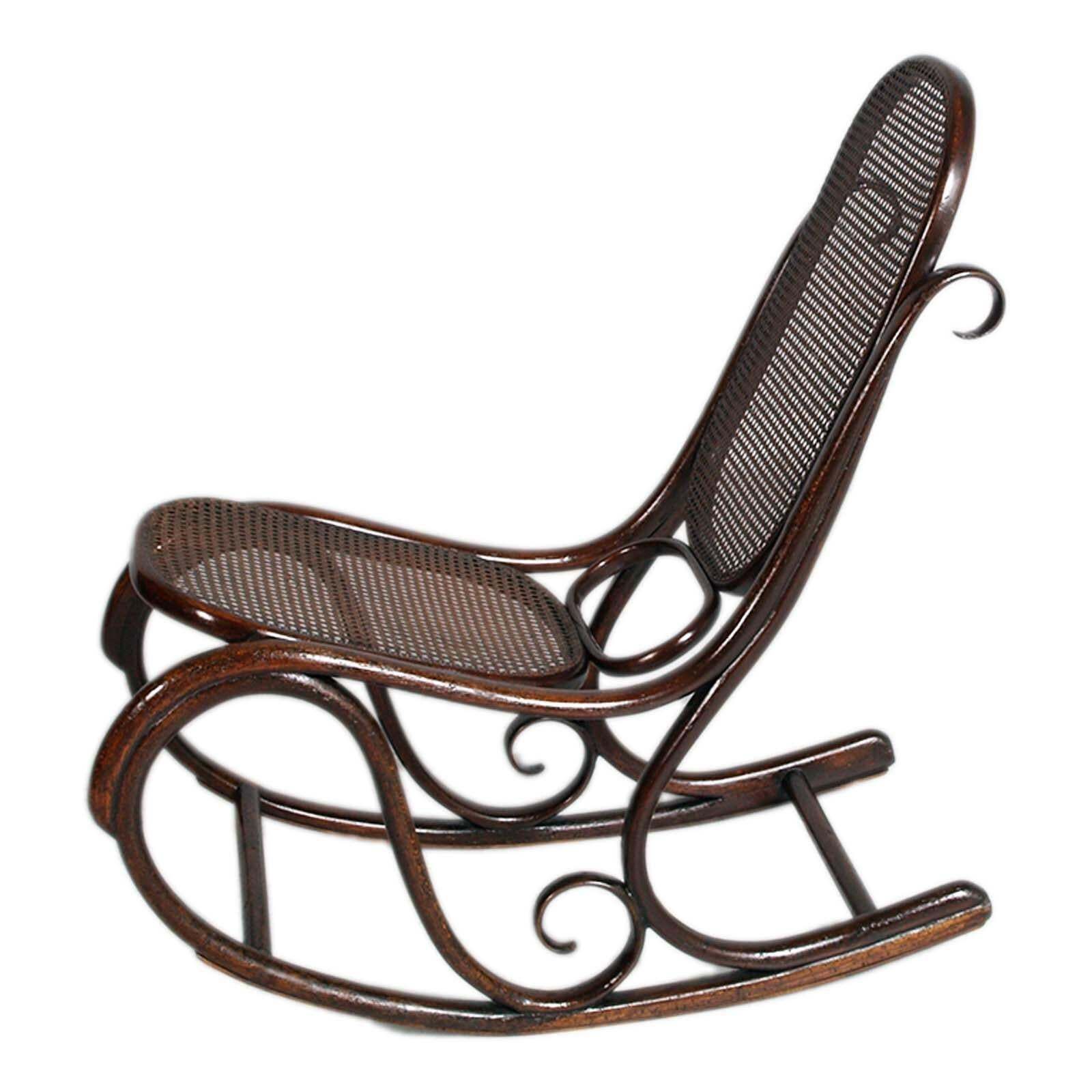 Art Nouveau Beech And Woven Rocking Chair By Jacob & Josef Kohn, 1910s photo for sale