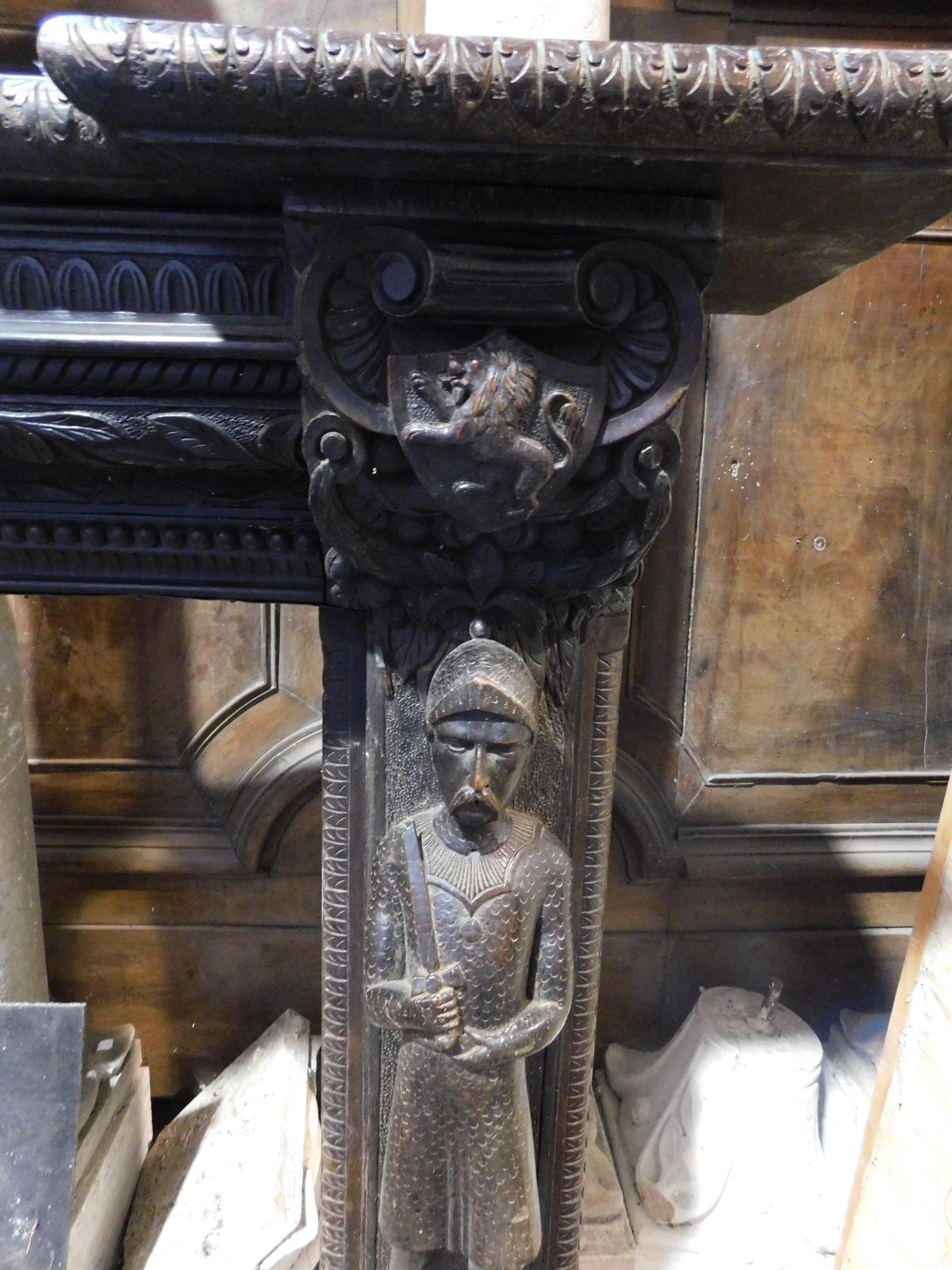 Mantle Fireplace In Solid Wood, Carved And Ebonized, Italy photo 2831.0